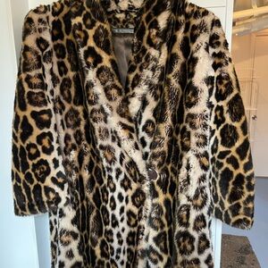 Leopard Print Faux Fur Coat
